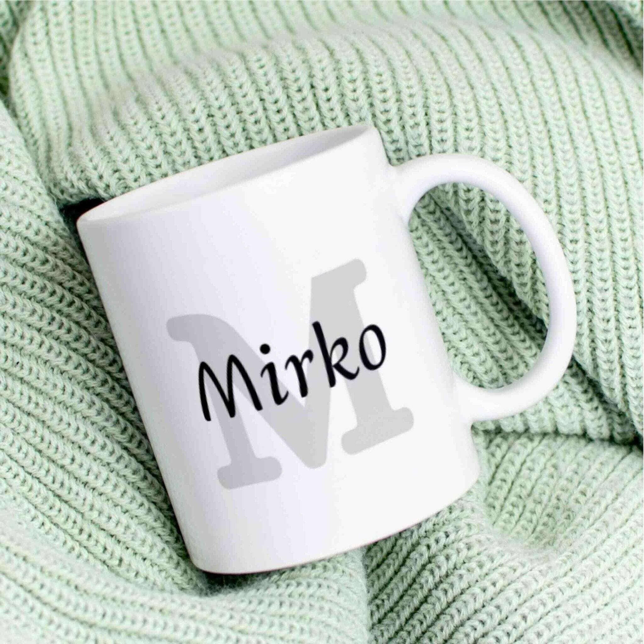 Personalisierte Tasse Monogramm.