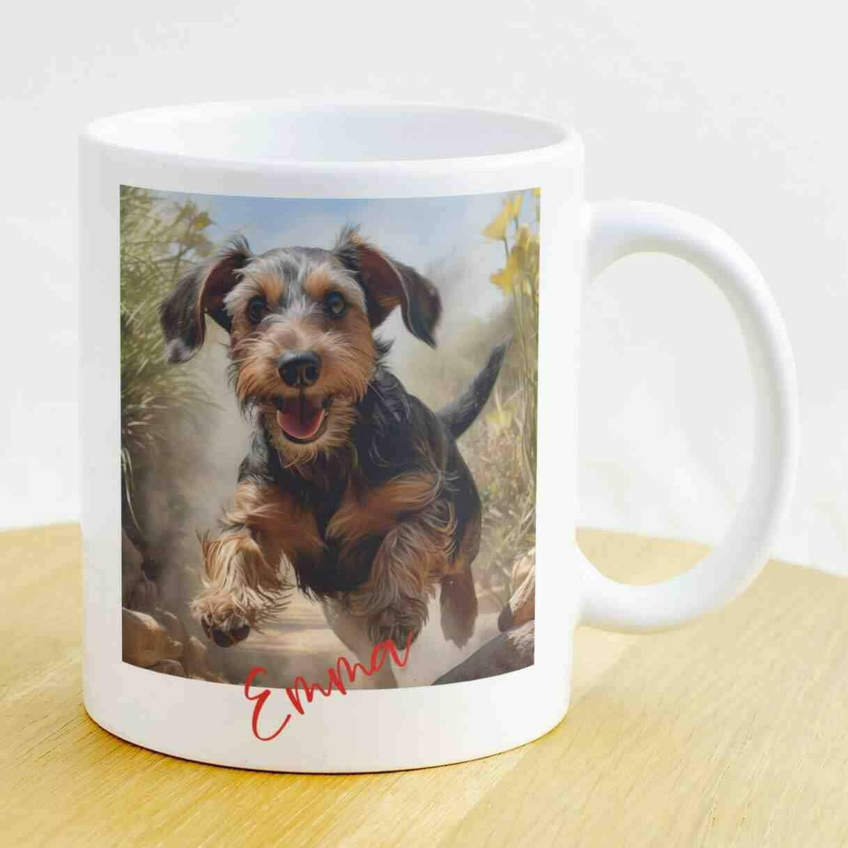 Personalisierte Tasse Rauhaardackel.