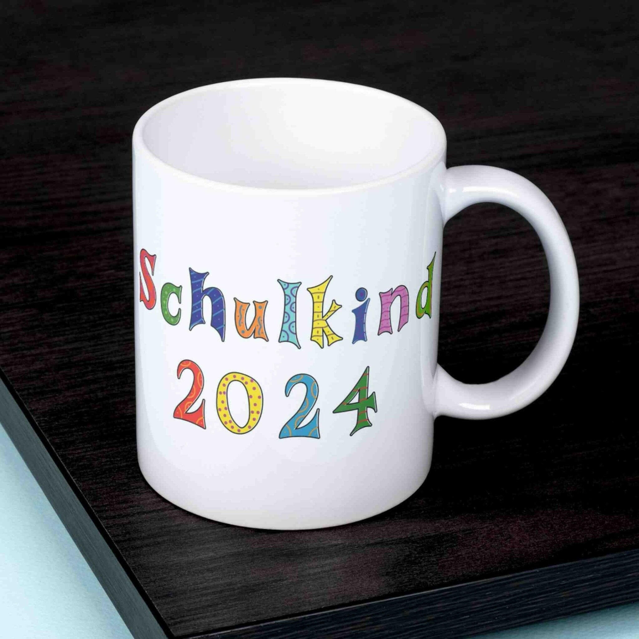 Personalisierte Tasse Schulkind 2024.