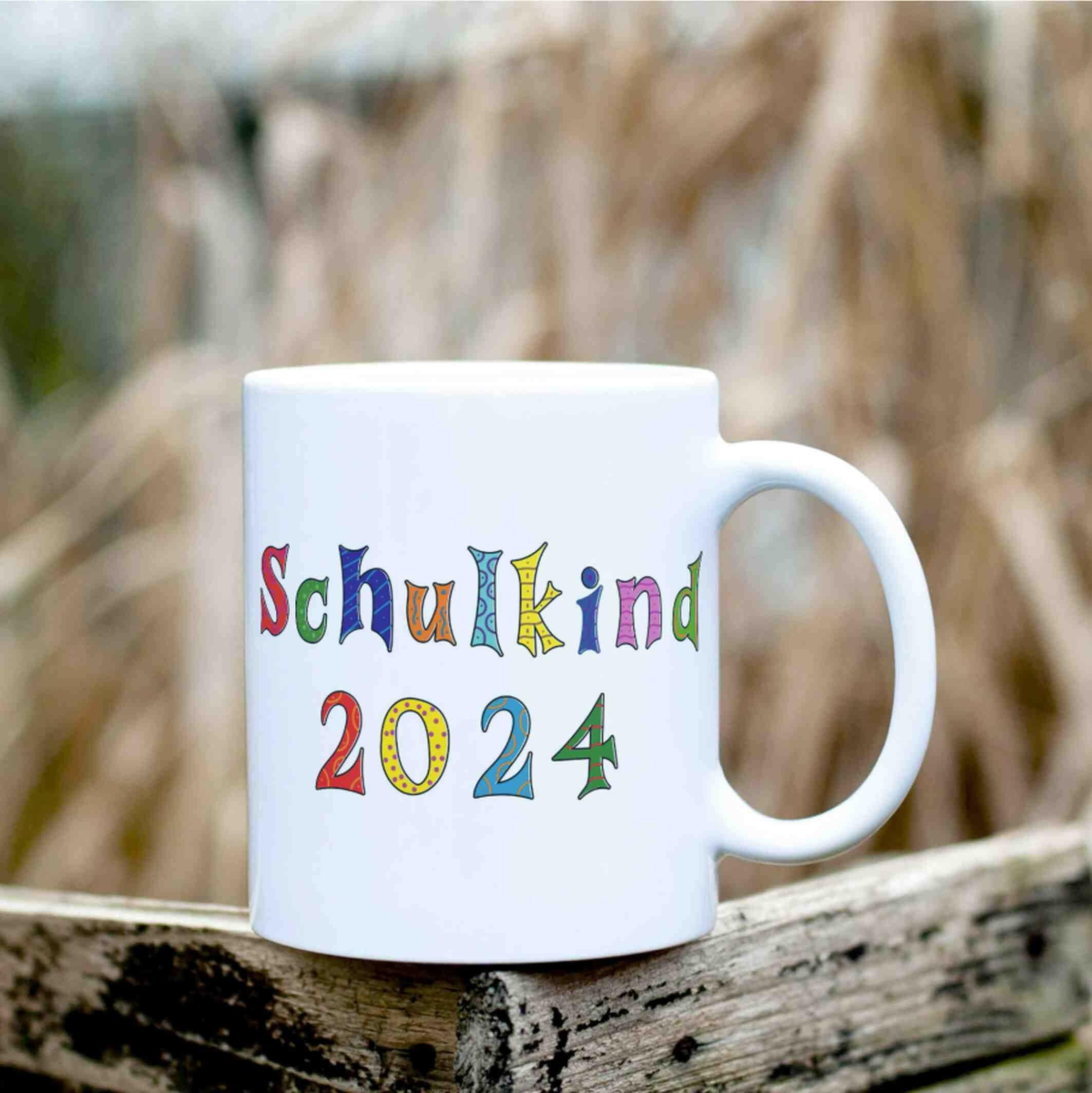 Personalisierte Tasse Schulkind 2024.