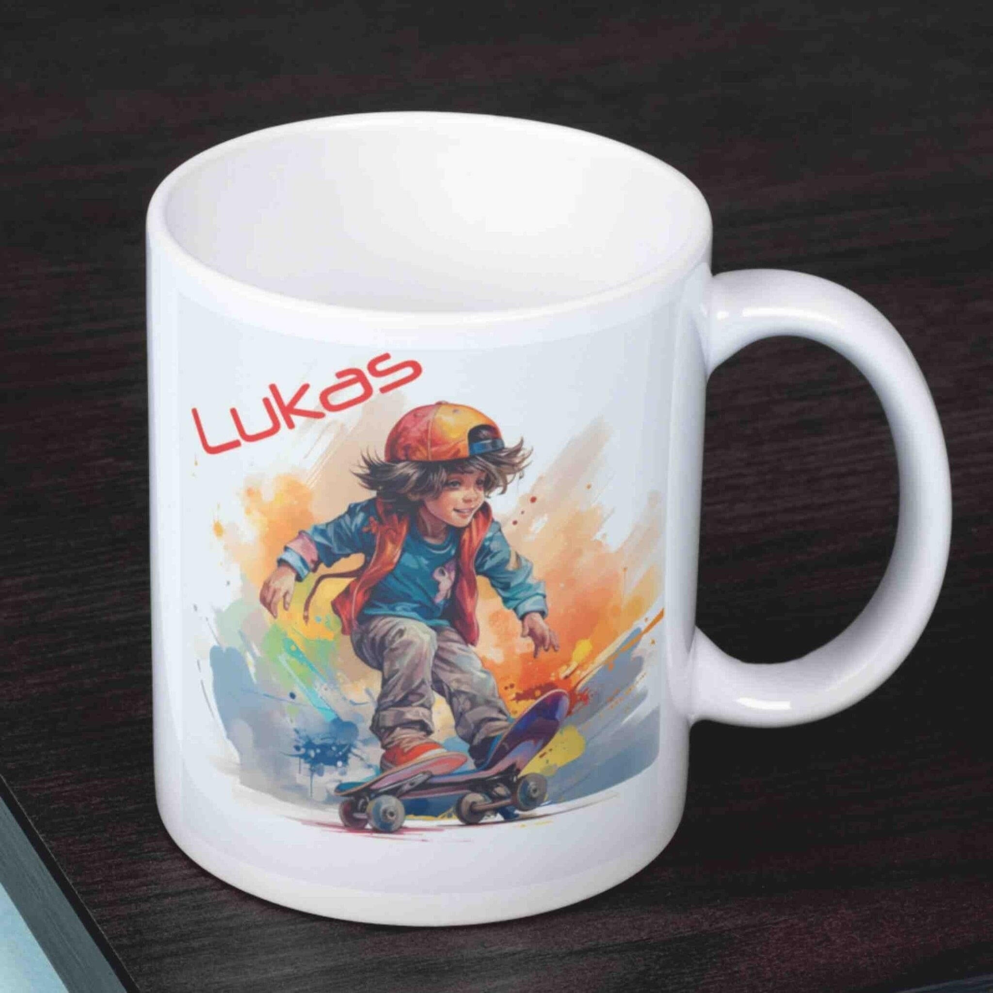 Personalisierte Tasse Skateboard.