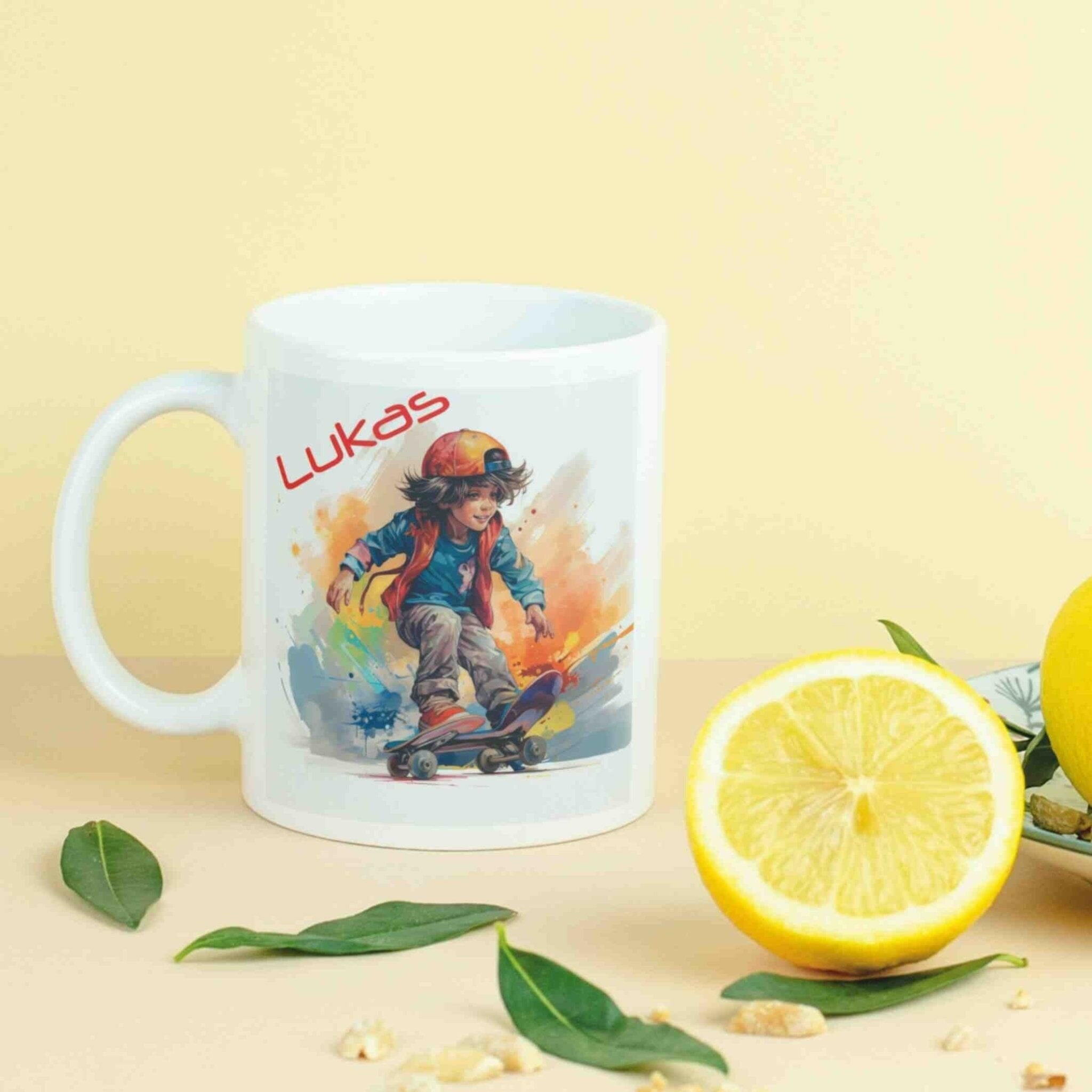 Personalisierte Tasse Skateboard.