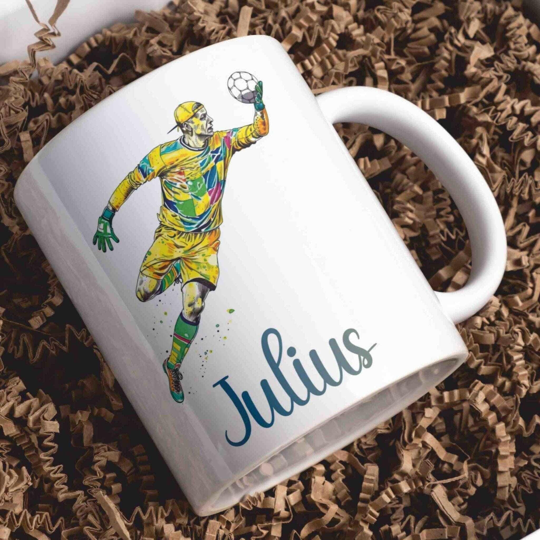 Personalisierte Tasse Torwart.