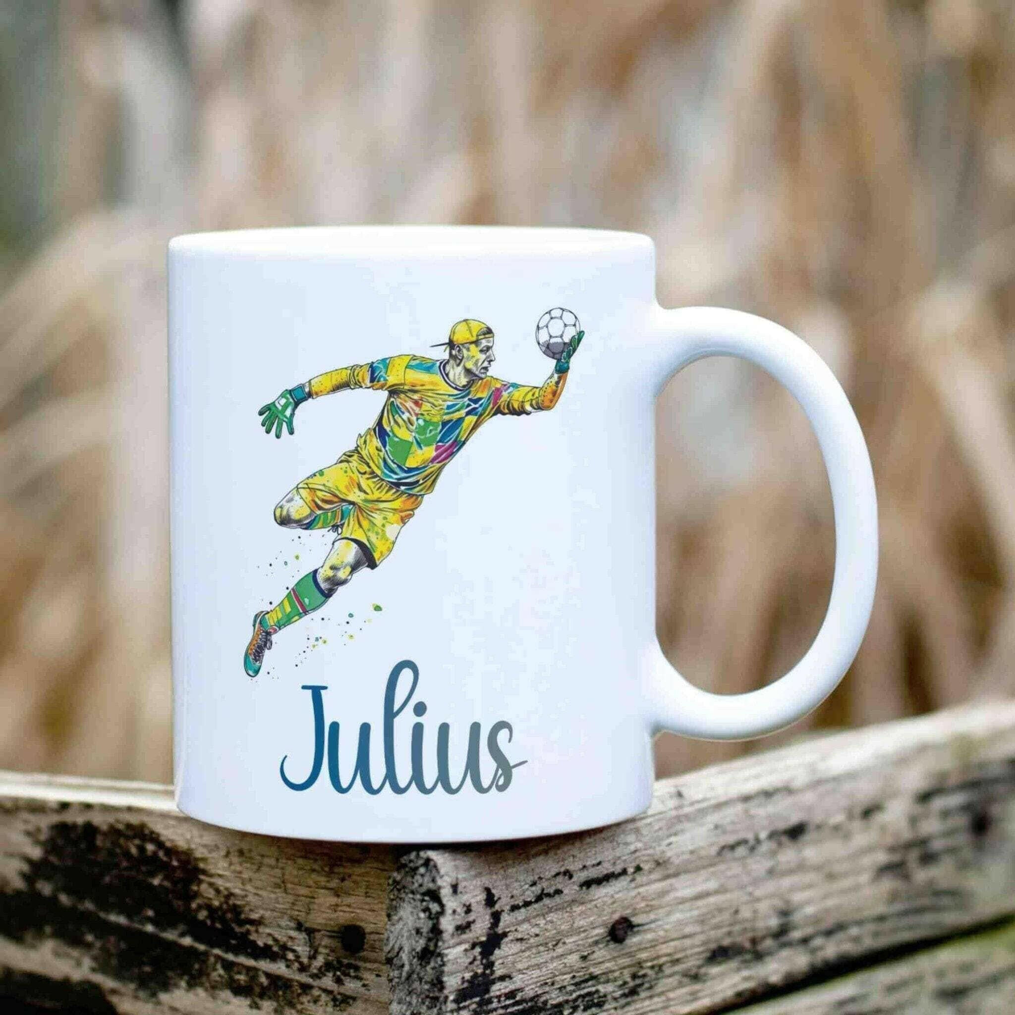 Personalisierte Tasse Torwart.