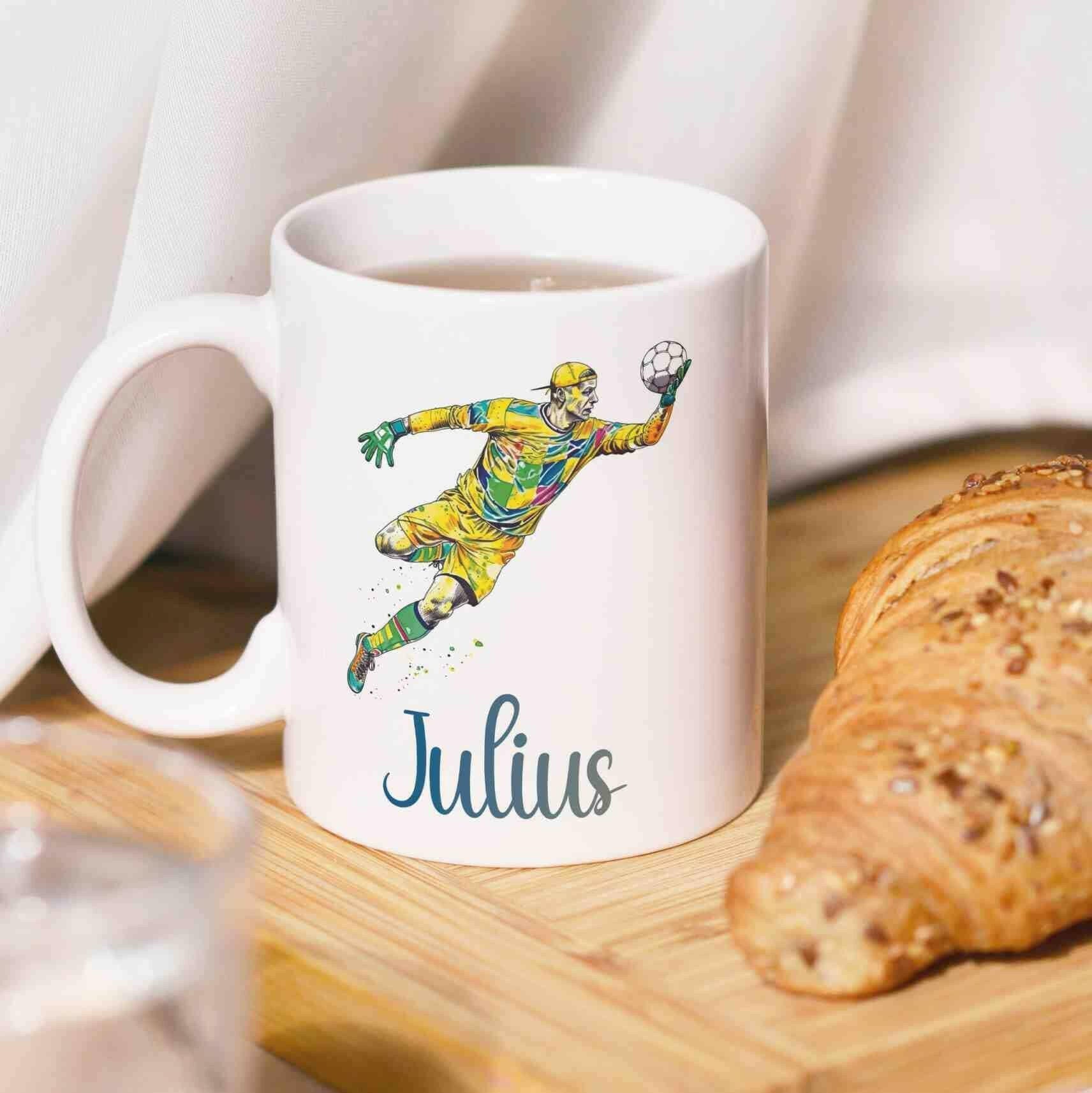 Personalisierte Tasse Torwart.