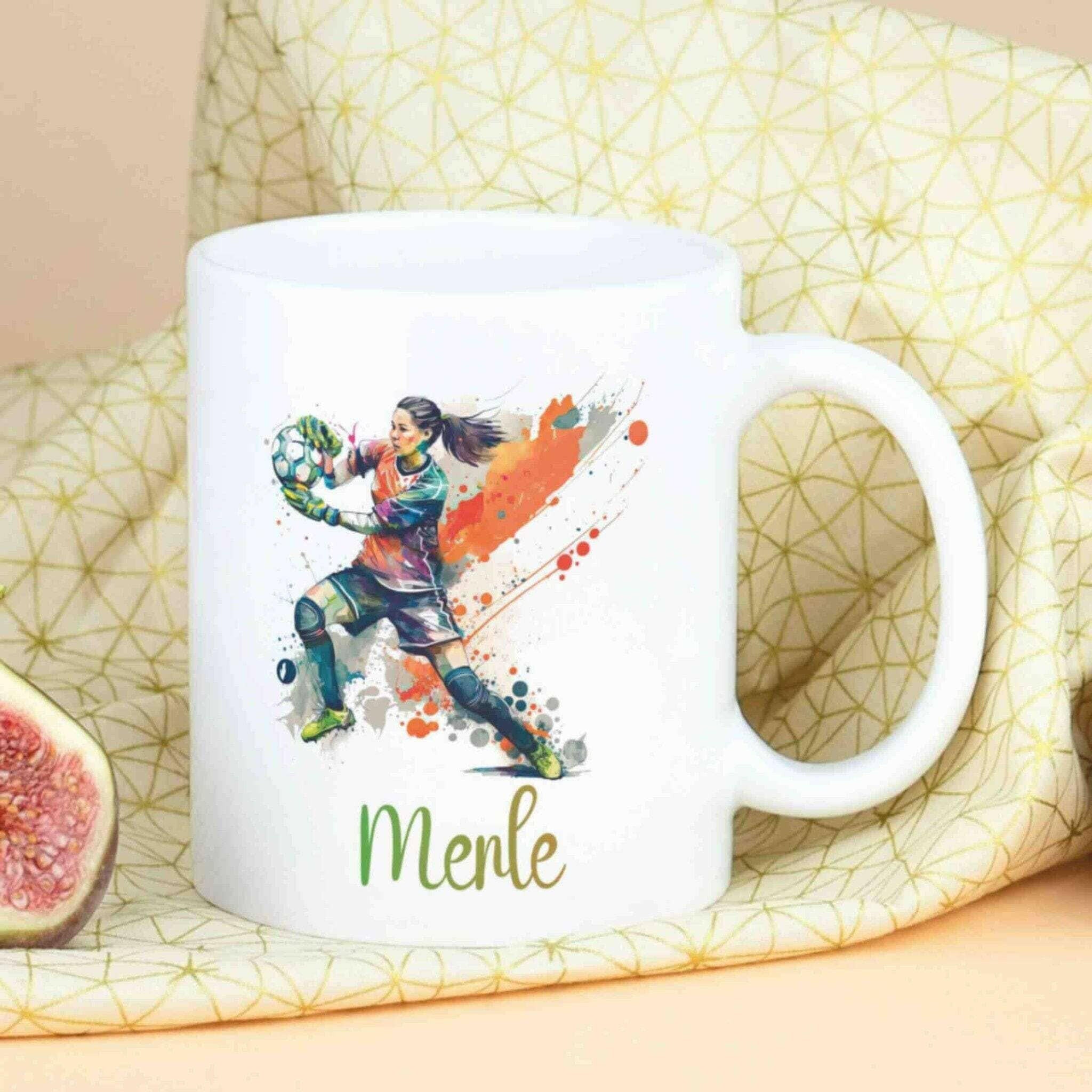 Personalisierte Tasse Torwartin.