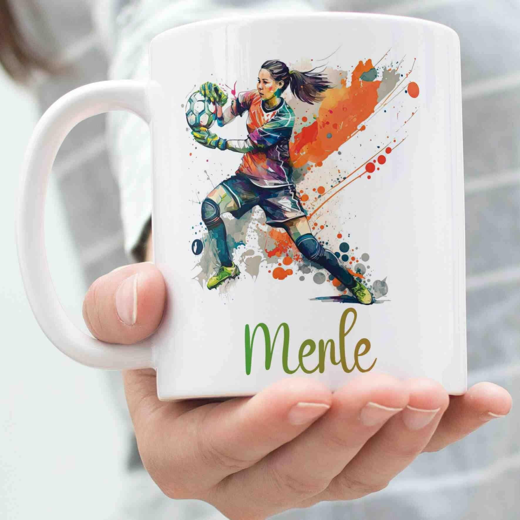 Personalisierte Tasse Torwartin.