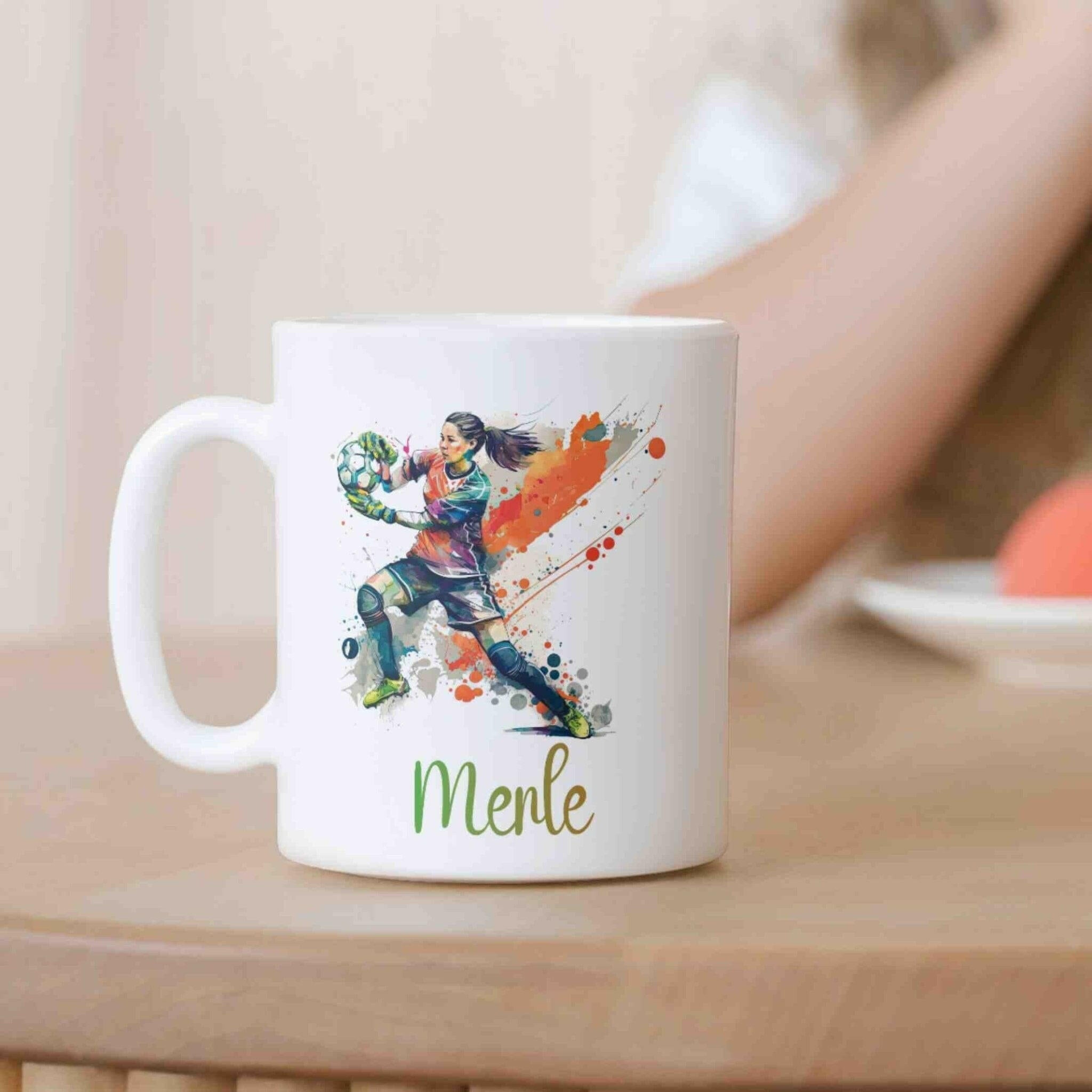 Personalisierte Tasse Torwartin.