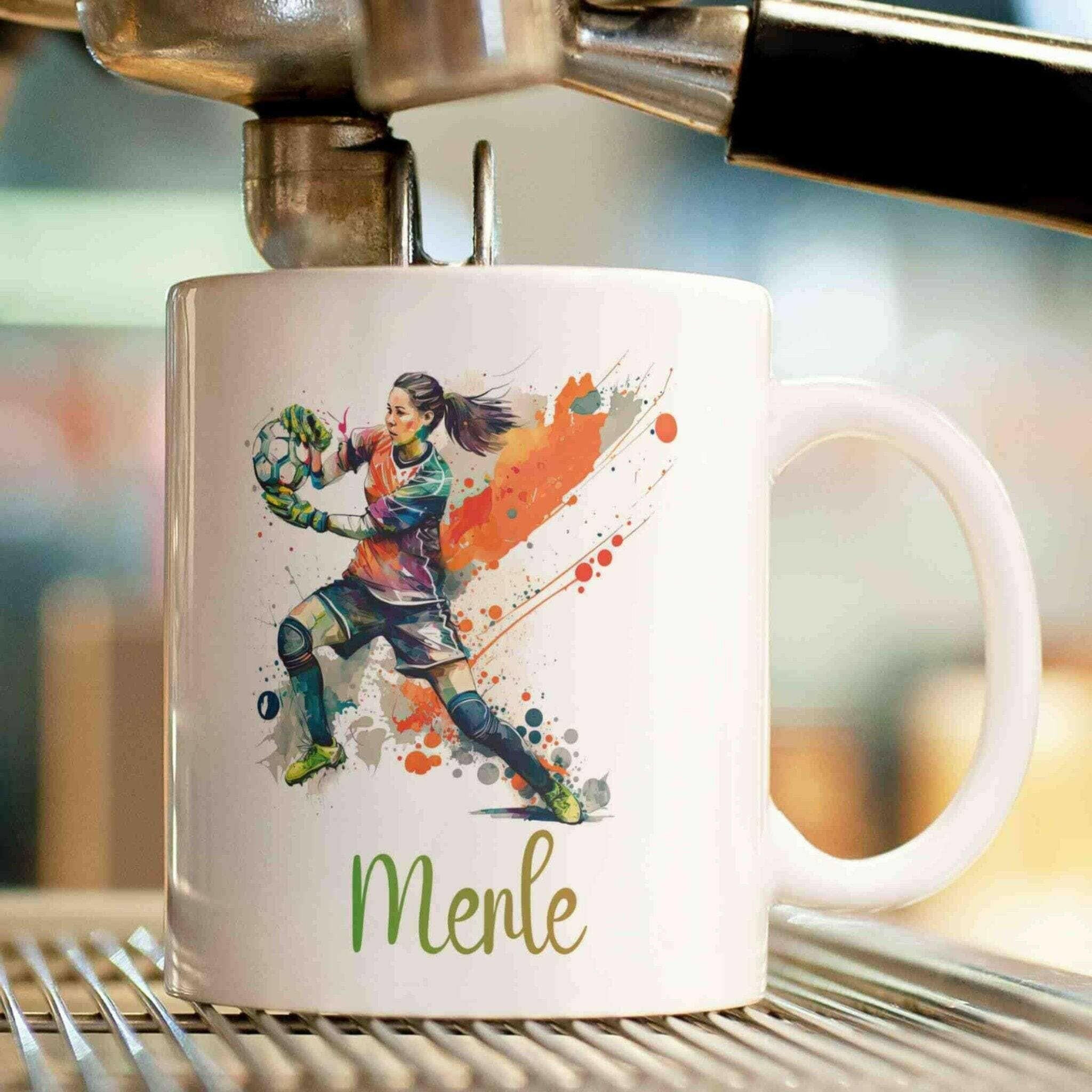 Personalisierte Tasse Torwartin.