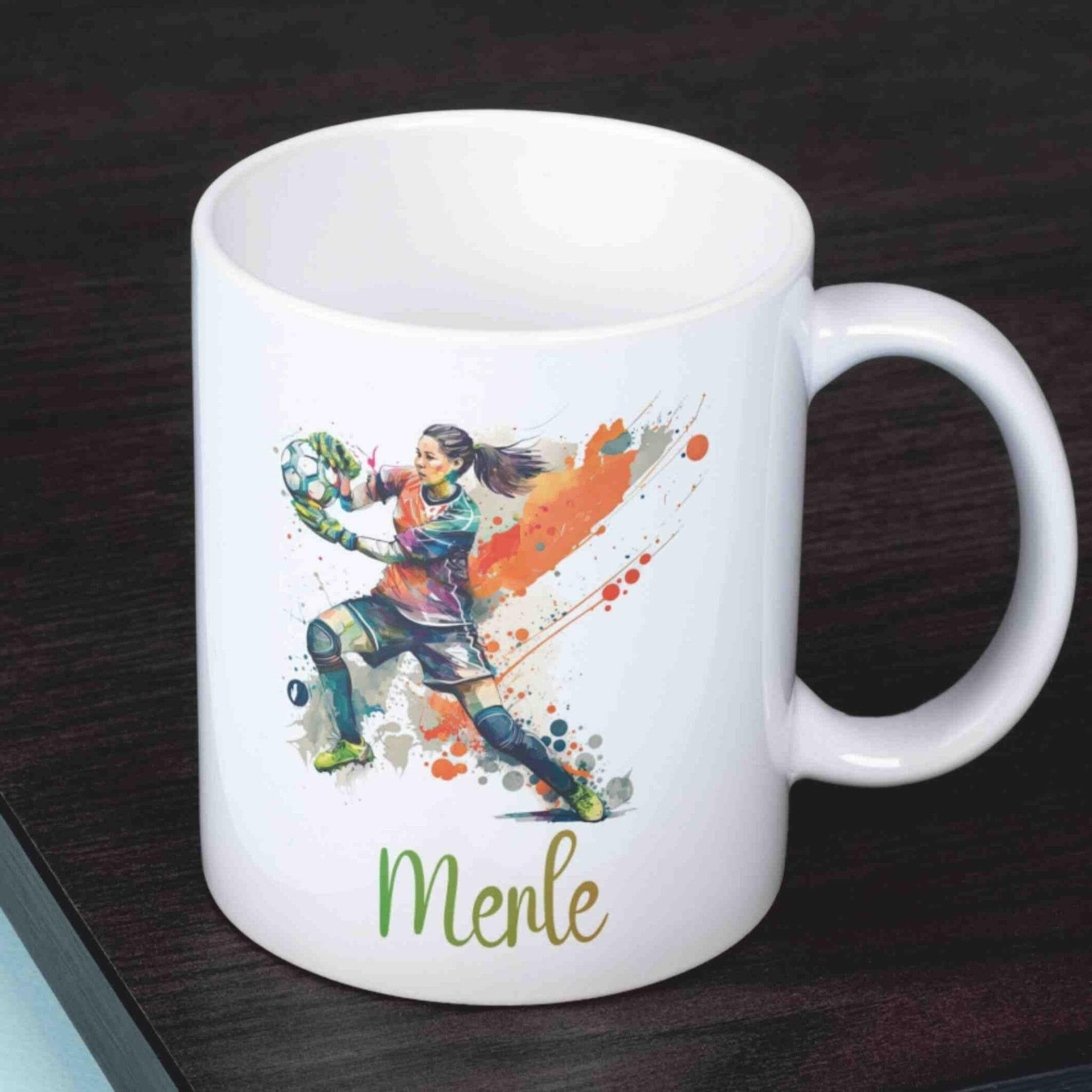 Personalisierte Tasse Torwartin.
