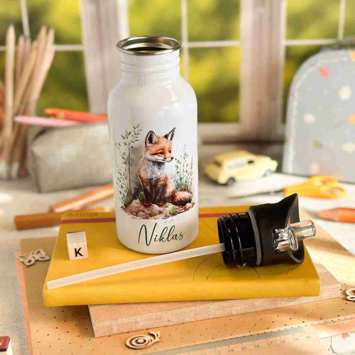 Trinkflasche Edelstahl Fuchs – Niklas