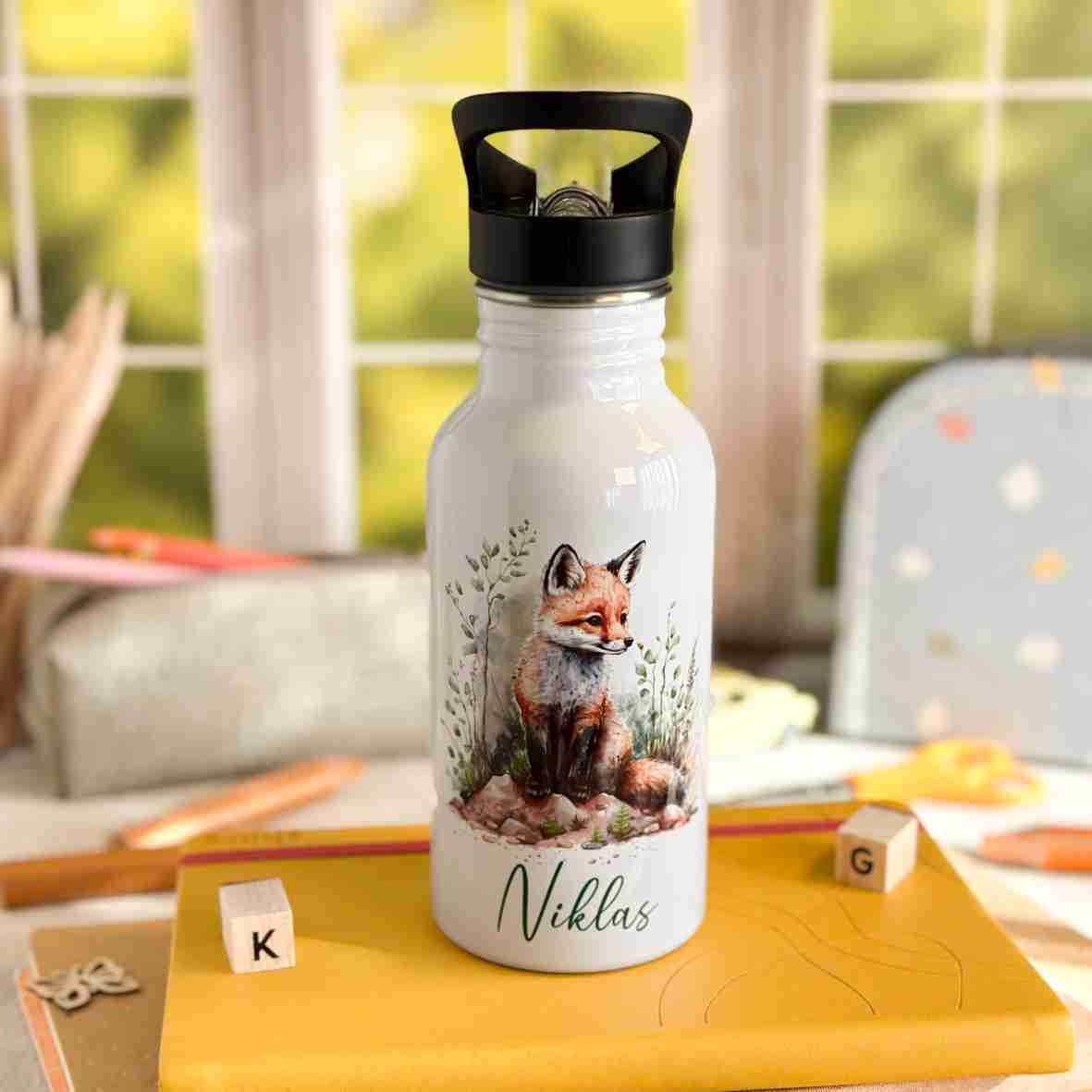 Trinkflasche Edelstahl Fuchs – Niklas
