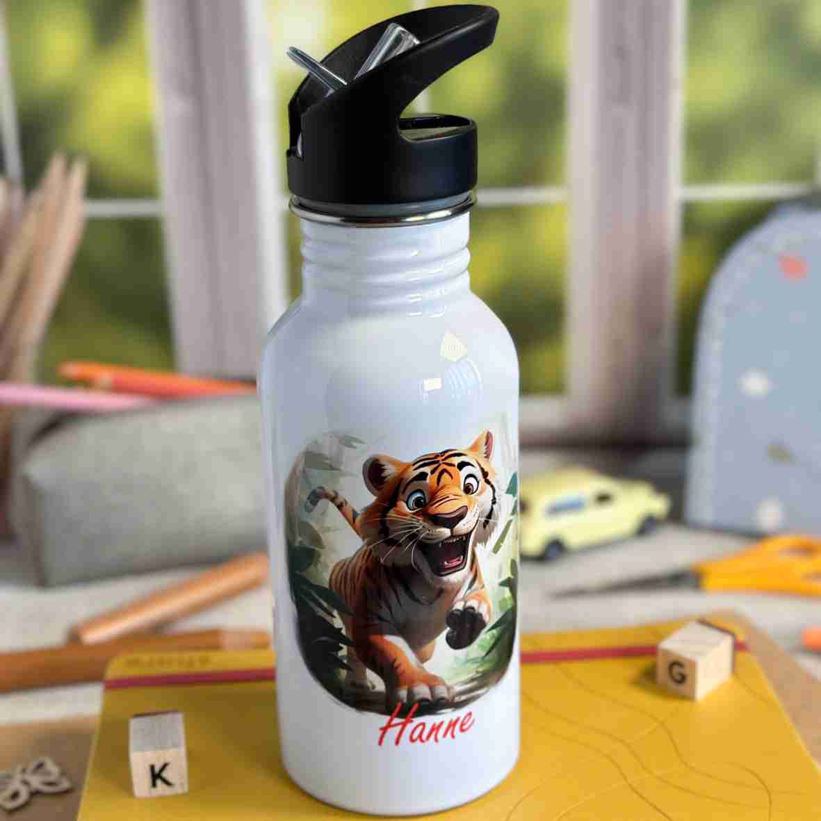 Trinkflasche Edelstahl Tiger – Hanne