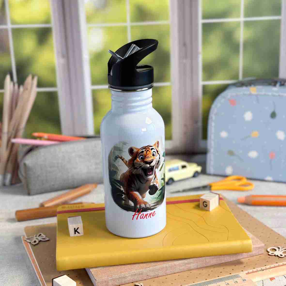 Trinkflasche Edelstahl Tiger – Hanne