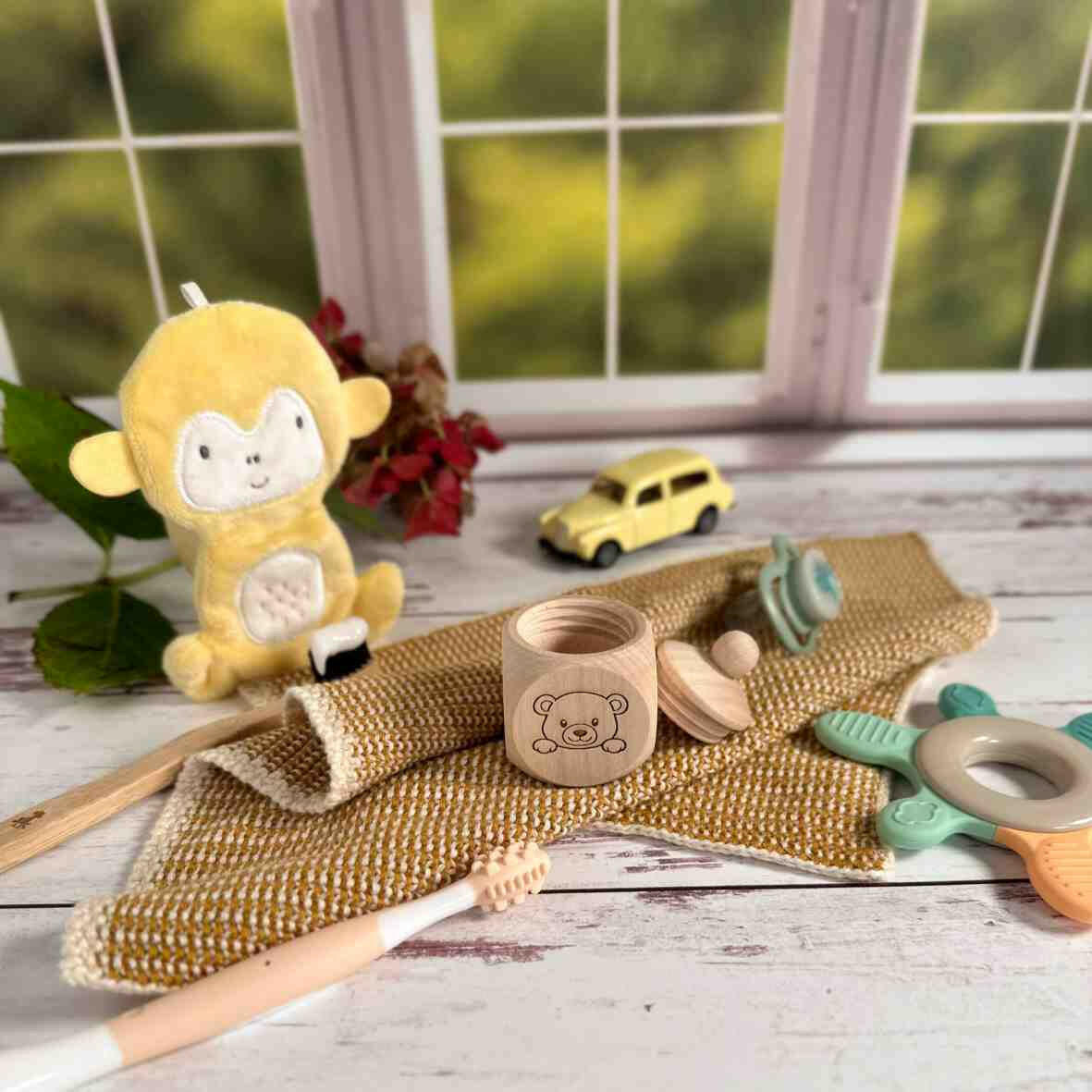 Personalisierte Milchzahndose Teddybär.