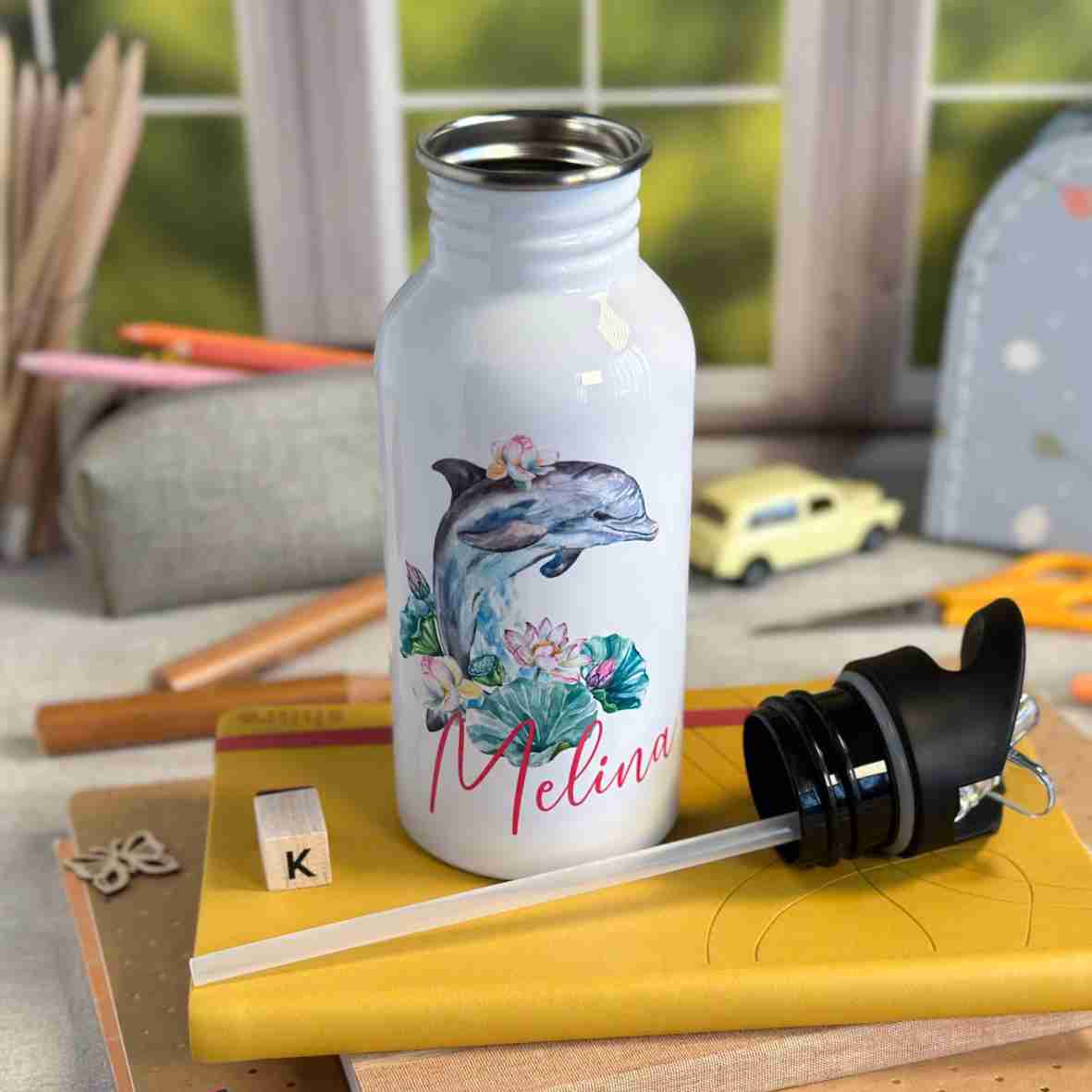 Trinkflasche Edelstahl Delfin – Melina