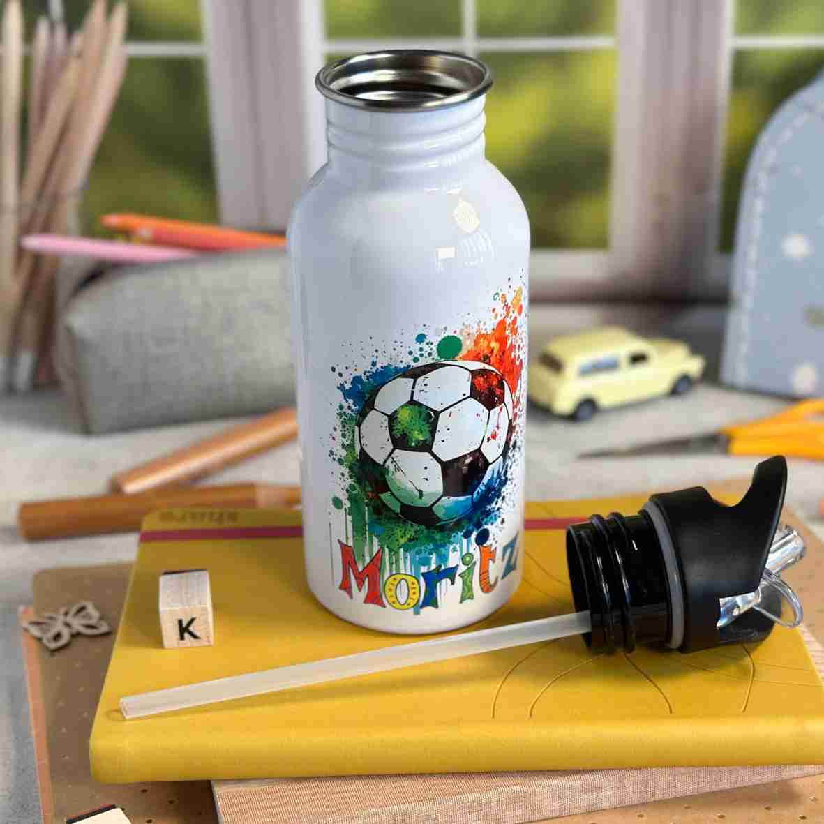 Trinkflasche Edelstahl Fußball – Moritz