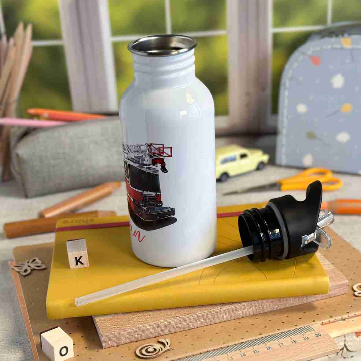 Trinkflasche Edelstahl Feuerwehr – Florian