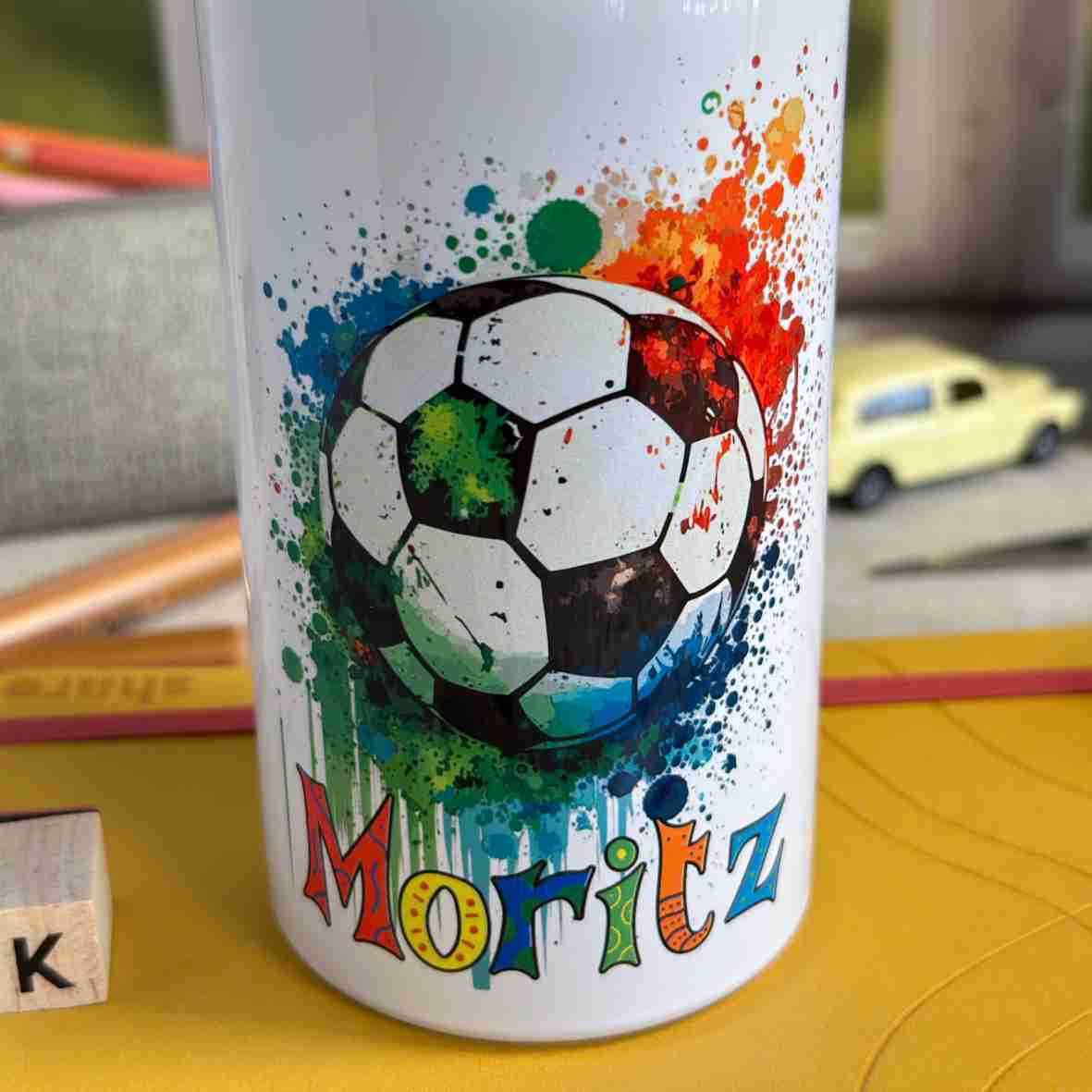 Trinkflasche Edelstahl Fußball – Moritz