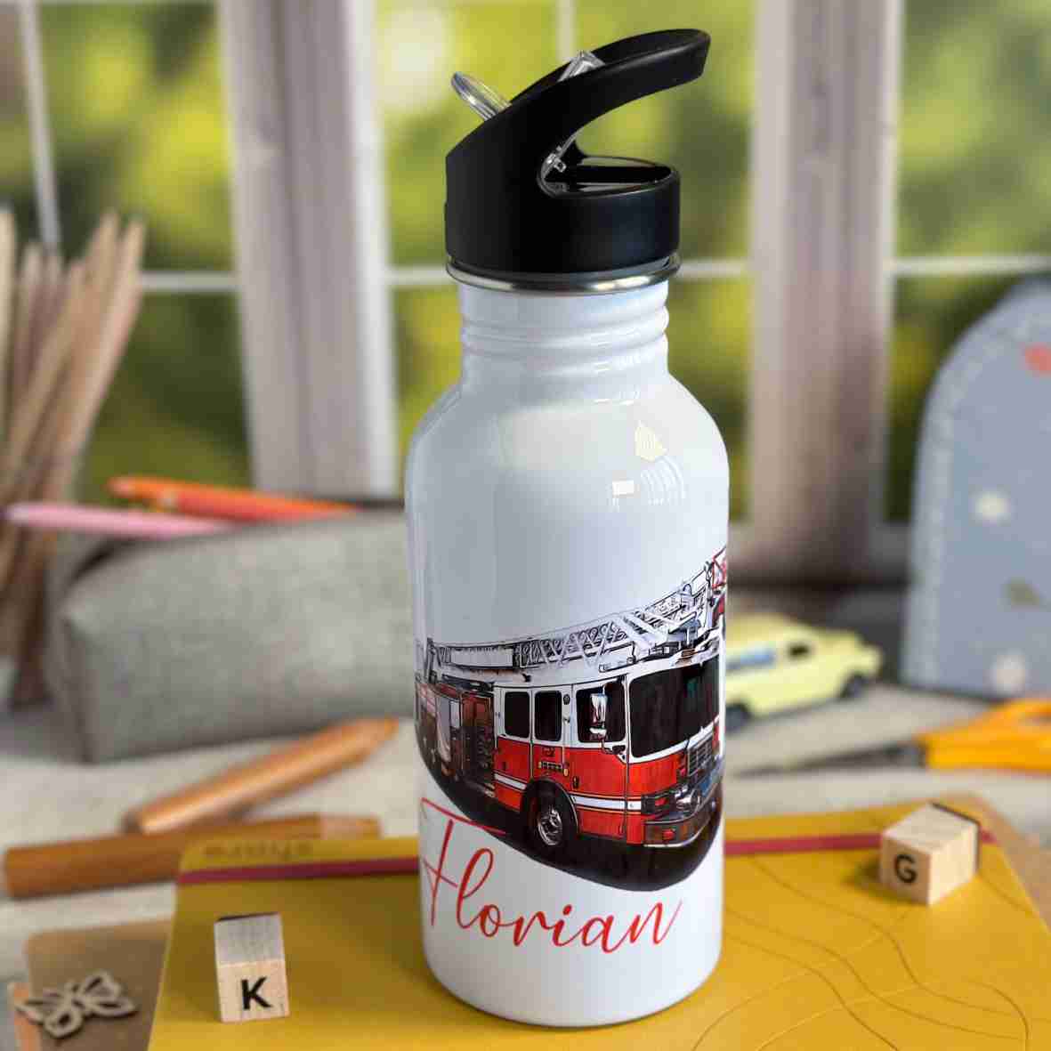 Trinkflasche Edelstahl Feuerwehr – Florian