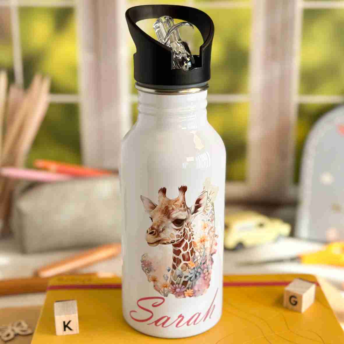 Trinkflasche Edelstahl Giraffe – Sarah