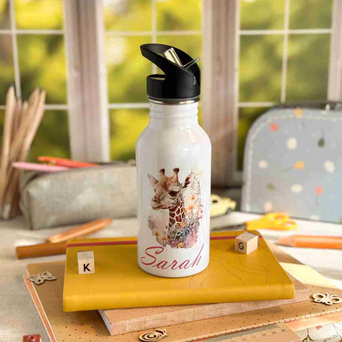 Trinkflasche Edelstahl Giraffe – Sarah