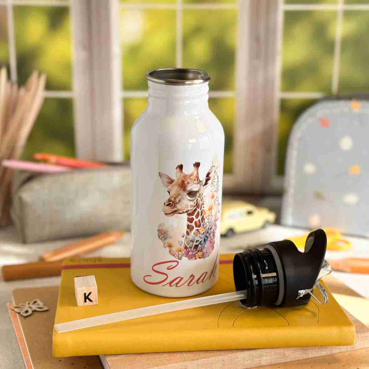 Trinkflasche Edelstahl Giraffe – Sarah