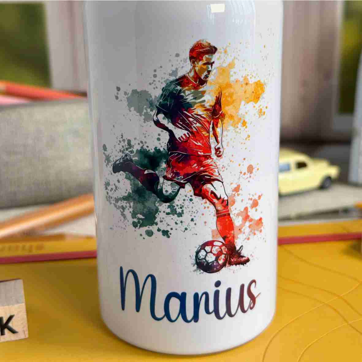 Trinkflasche Edelstahl Fußball – Marius