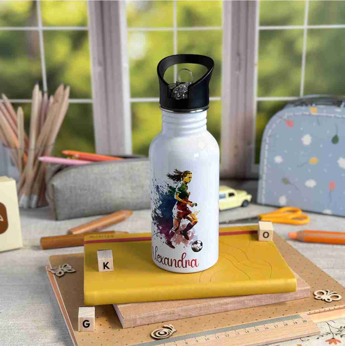 Trinkflasche Edelstahl Fußball – Alexandra
