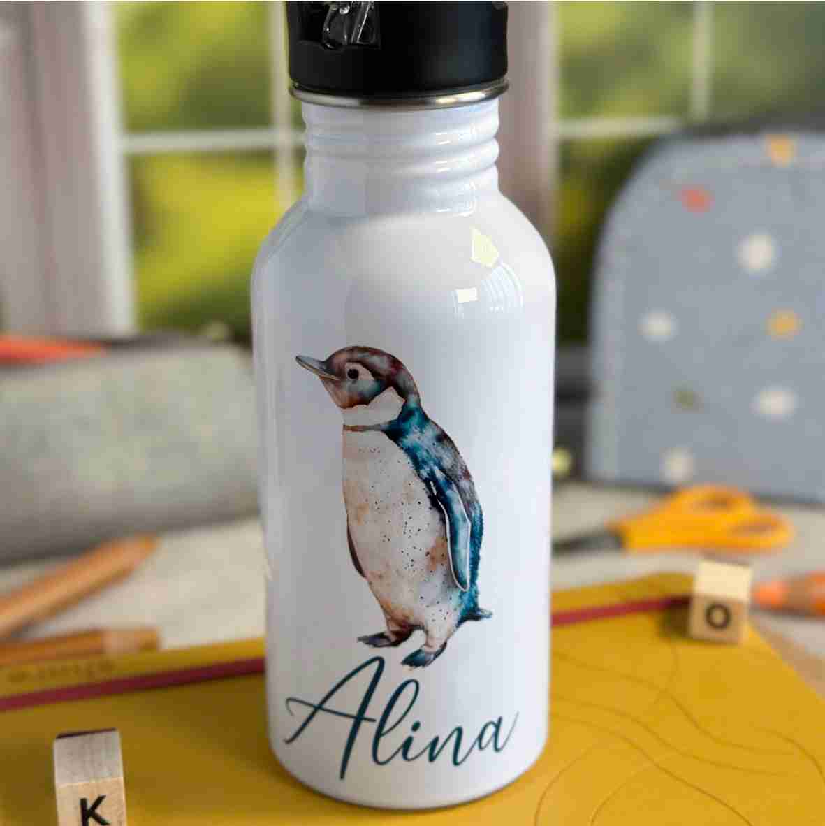 Trinkflasche Edelstahl Pinguin – Alina