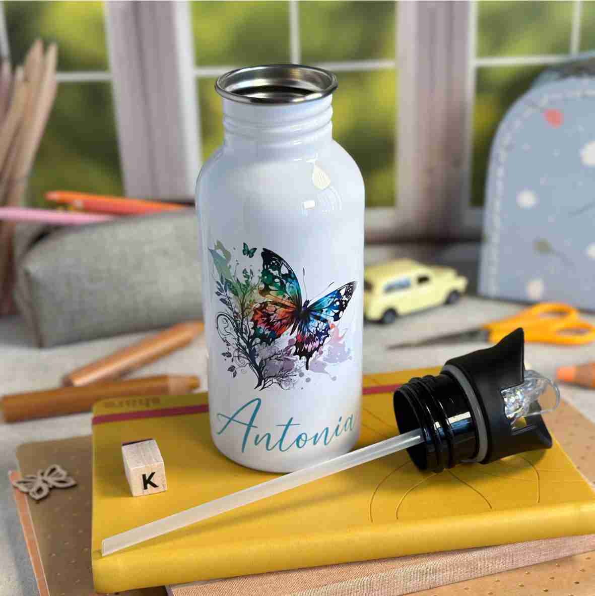 Trinkflasche Edelstahl Schmetterling – Antonia