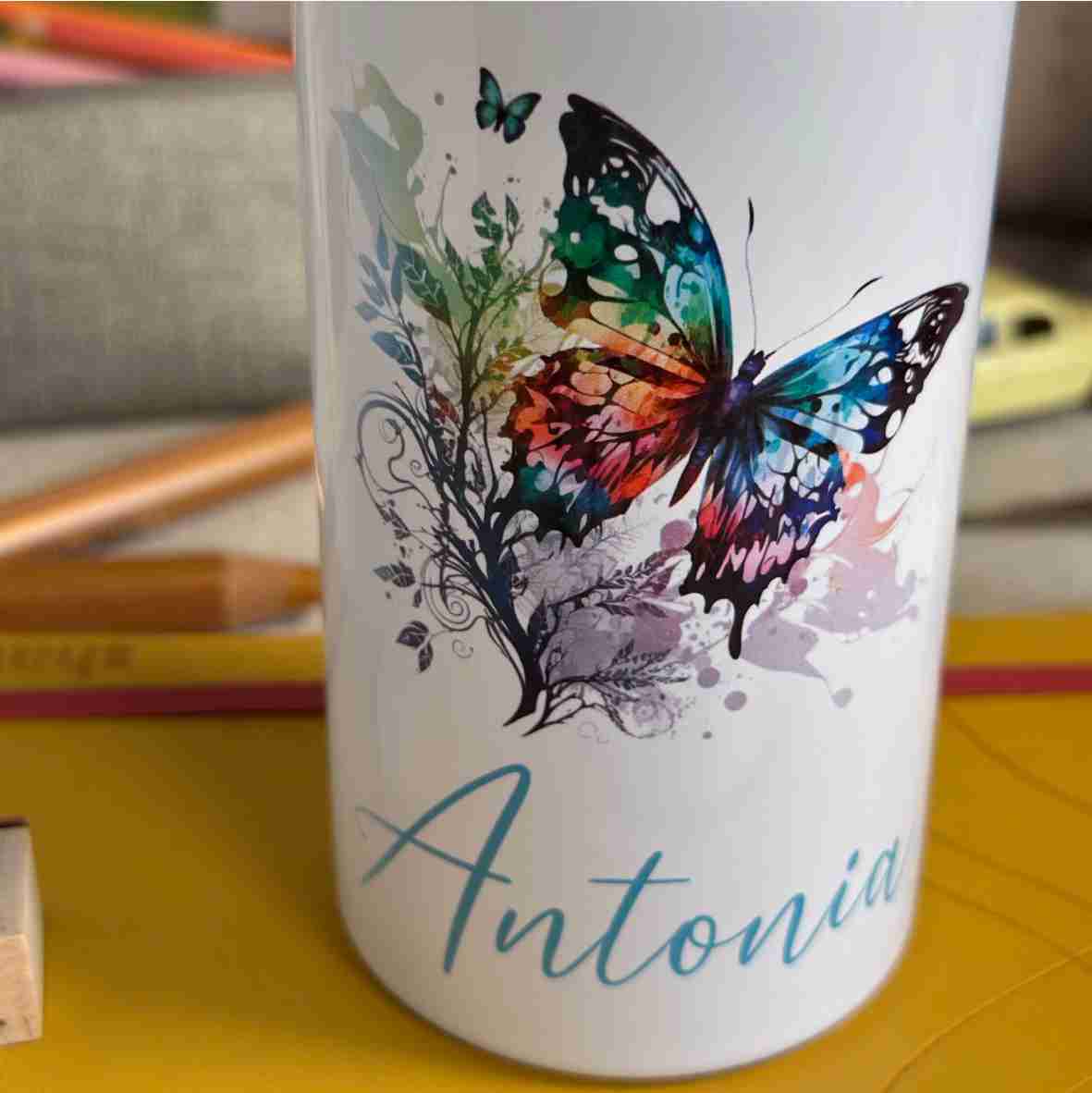 Trinkflasche Edelstahl Schmetterling – Antonia