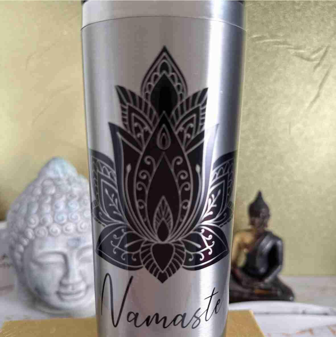 Thermobecher Namaste, Edelstahl.
