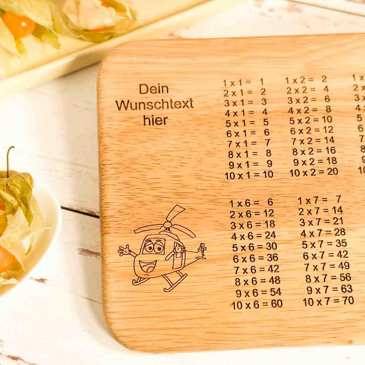 Personalisiertes Frühstücksbrettchen 1 x 1 Schulkind (1).