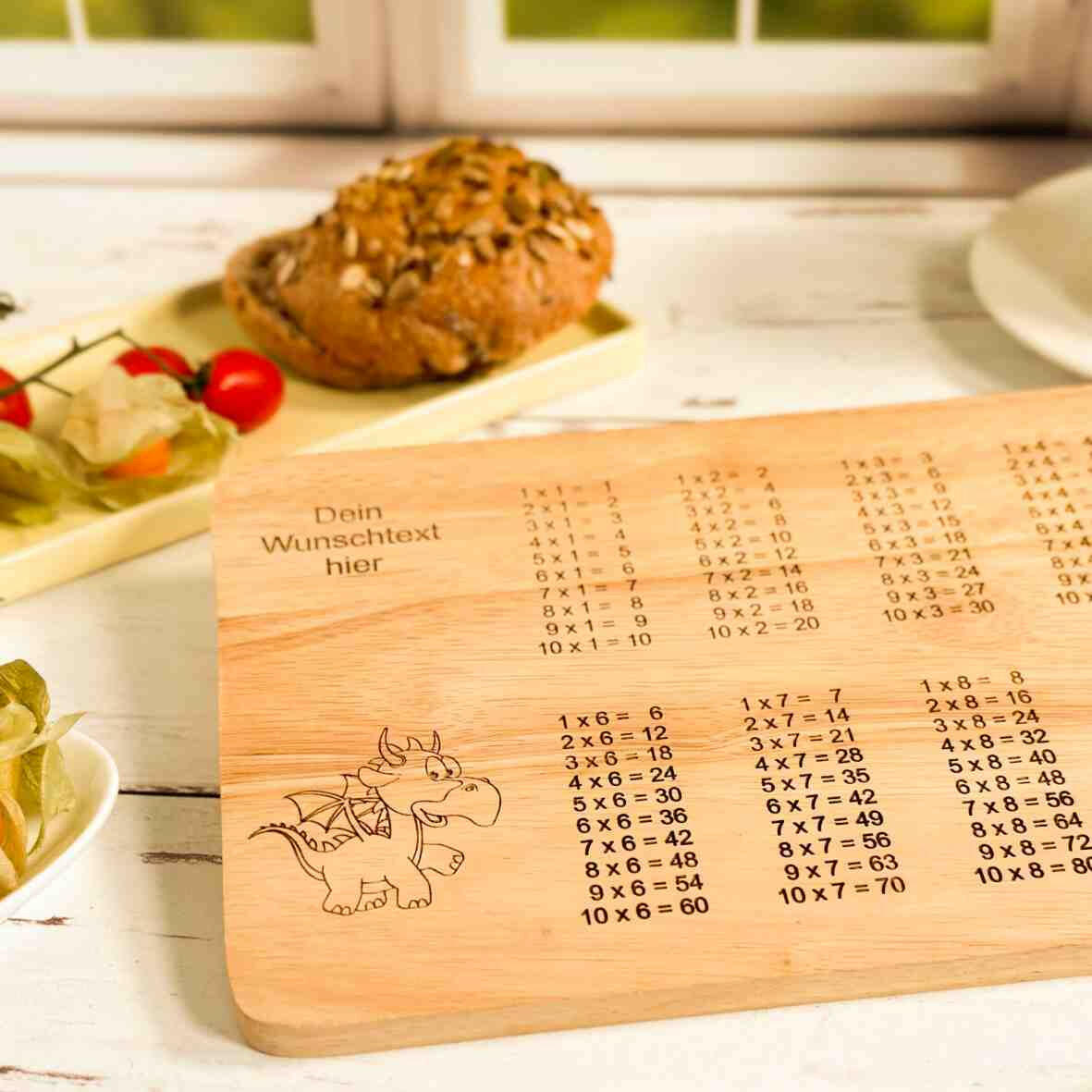 Personalisiertes Frühstücksbrettchen 1 x 1 Schulkind (2).
