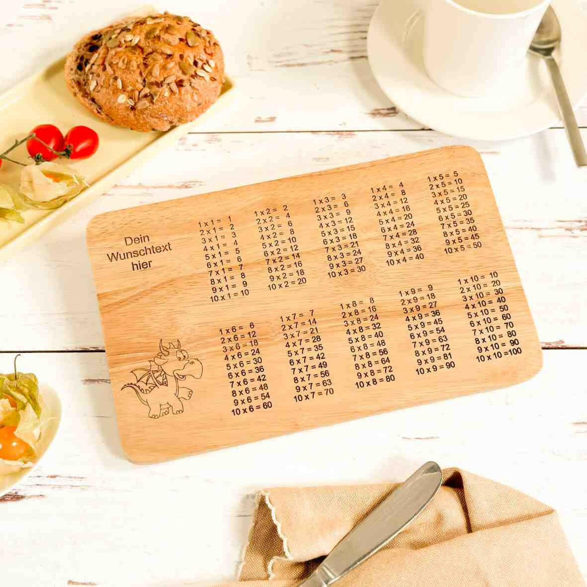 Personalisiertes Frühstücksbrettchen 1 x 1 Schulkind (2).