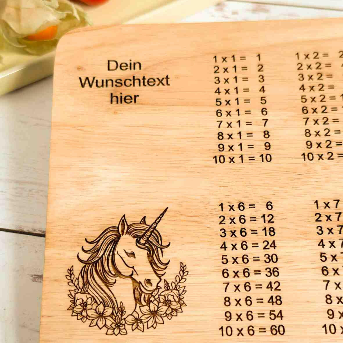 Personalisiertes Frühstücksbrettchen 1 x 1 Schulkind (2).