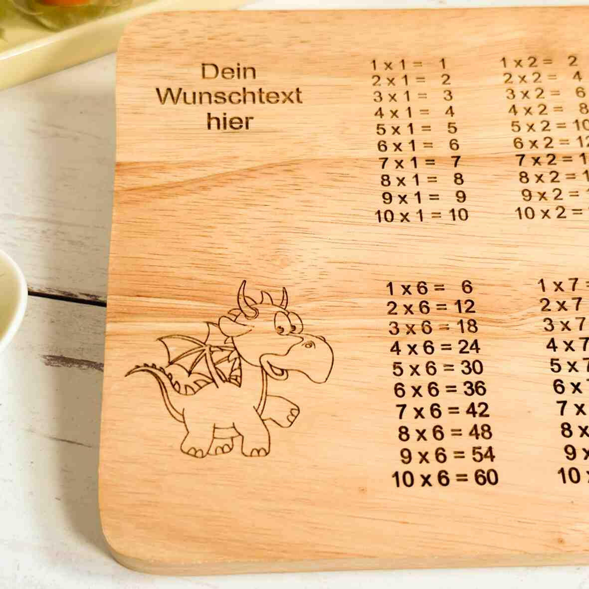 Personalisiertes Frühstücksbrettchen 1 x 1 Schulkind (2).
