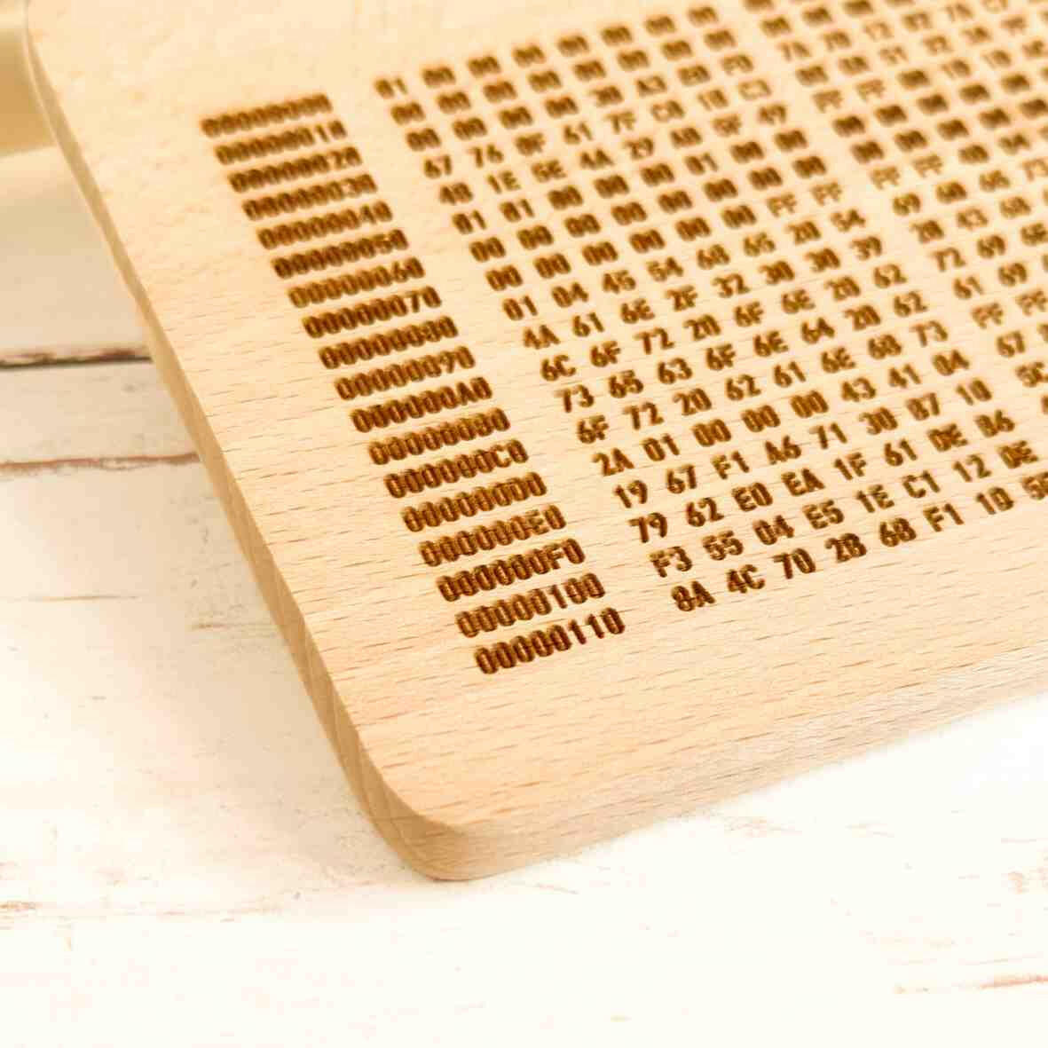 Personalisiertes Frühstücksbrettchen Bitcoin Genesis Block.