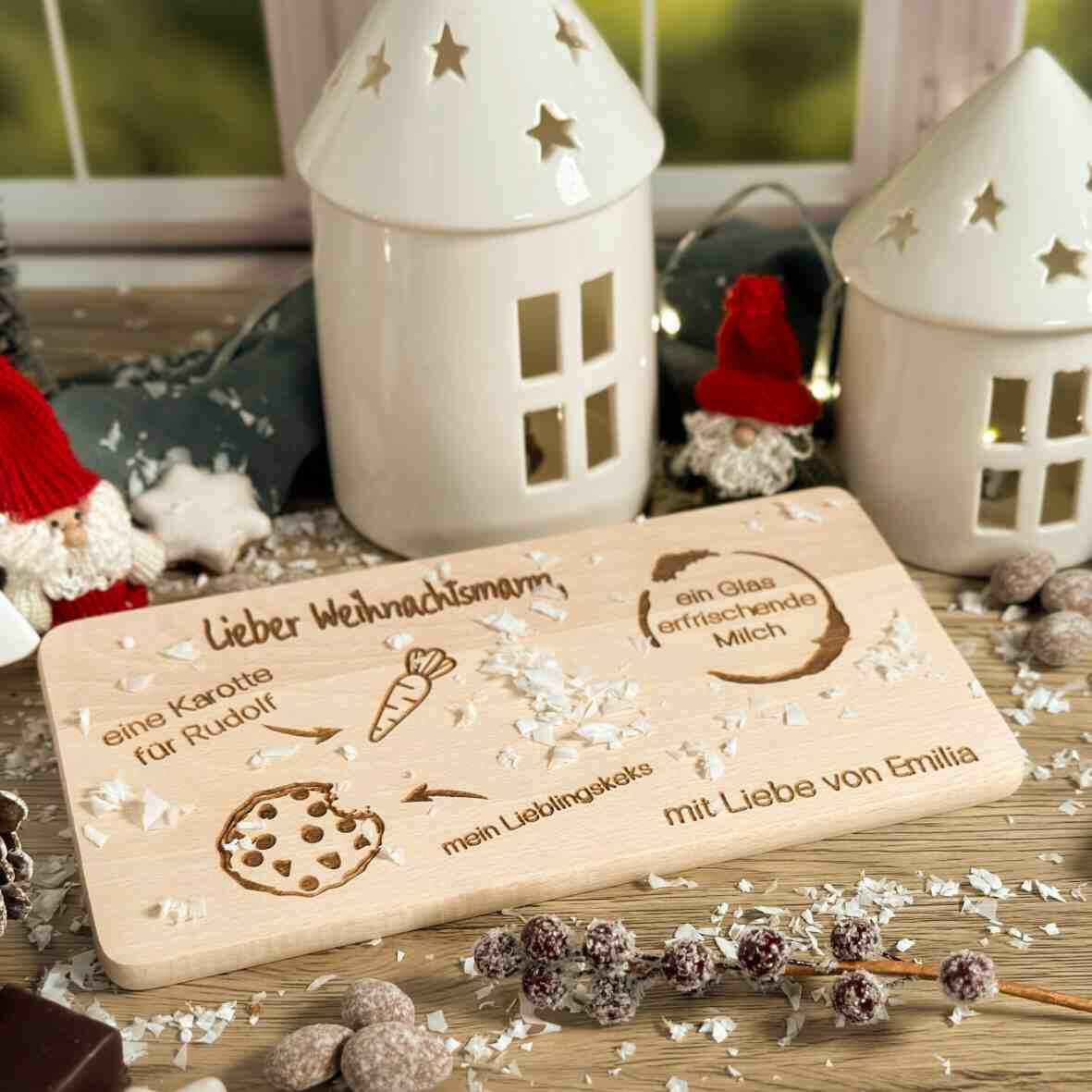 Personalisiertes Frühstücksbrettchen Lieber Weihnachtsmann.