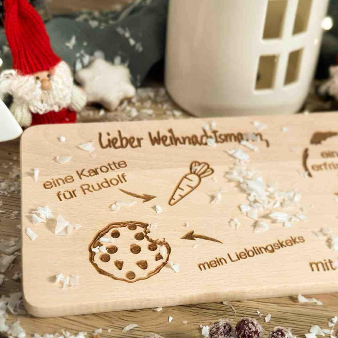 Personalisiertes Frühstücksbrettchen Lieber Weihnachtsmann.