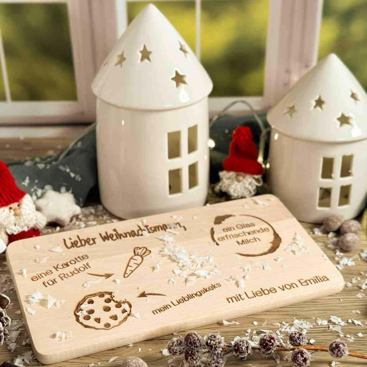Personalisiertes Frühstücksbrettchen Lieber Weihnachtsmann.