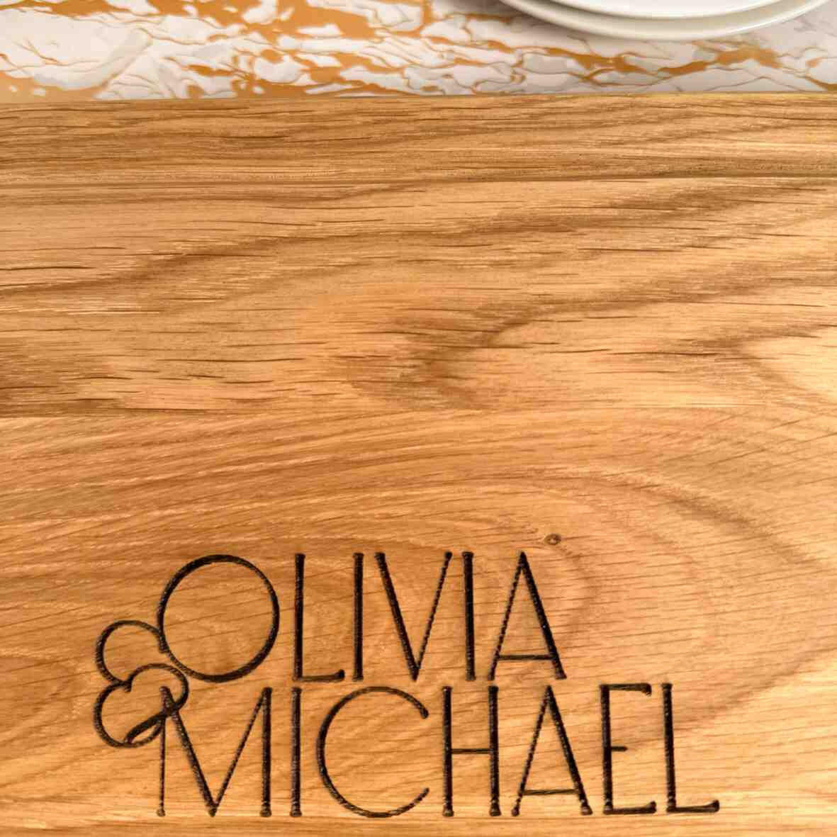Personalisiertes Schneidebrett Eiche Wedding Day 4.