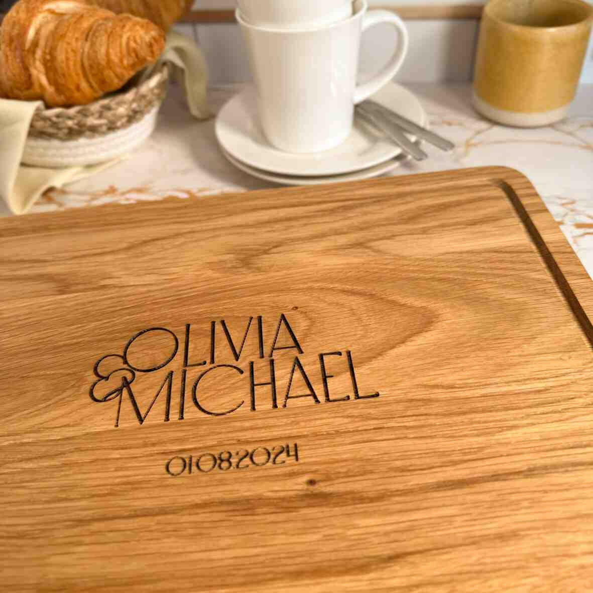 Personalisiertes Schneidebrett Eiche Wedding Day 4.