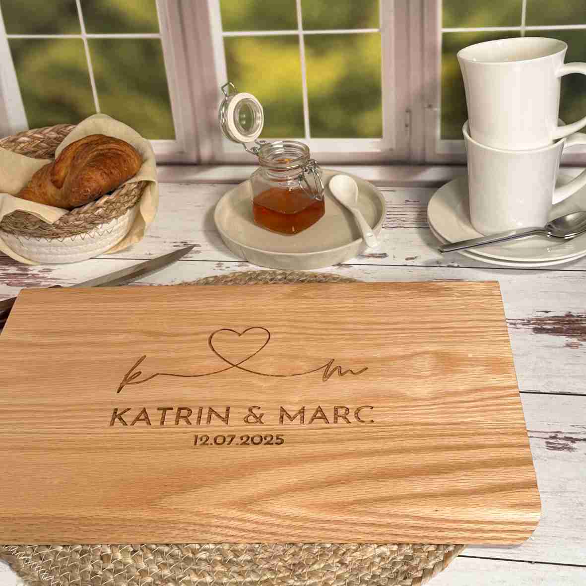 Eichen Schneidebrett mit Gravur