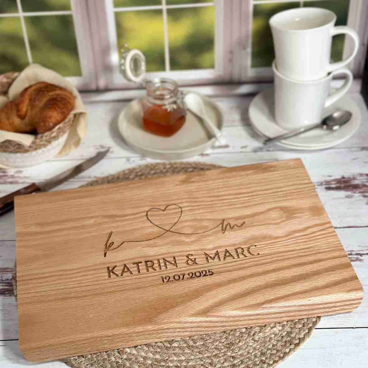 Eichen Schneidebrett mit Gravur