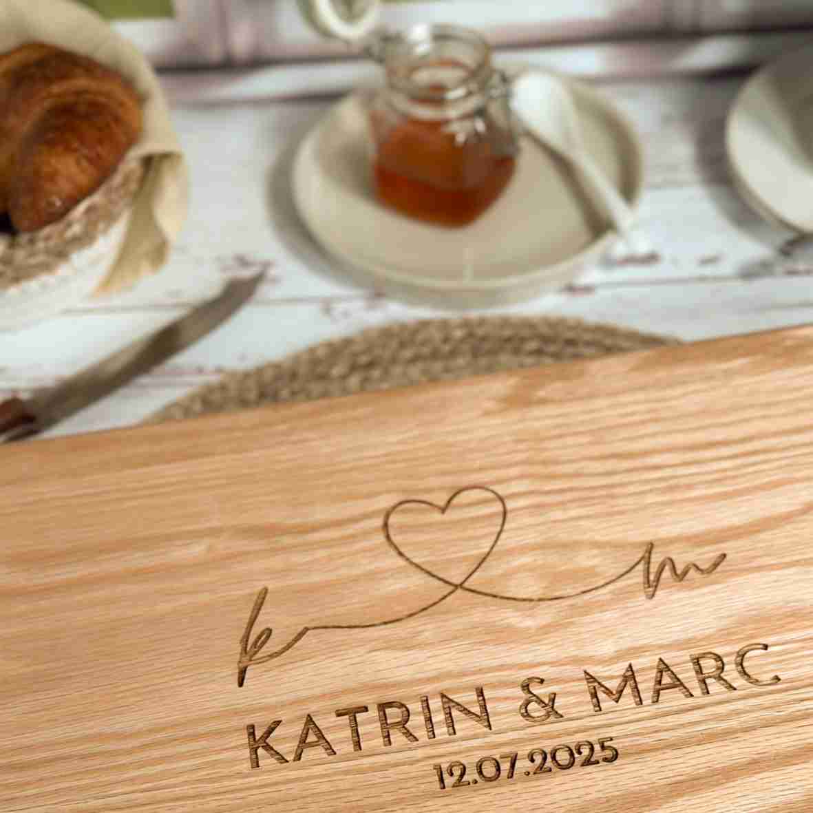Eichen Schneidebrett mit Gravur