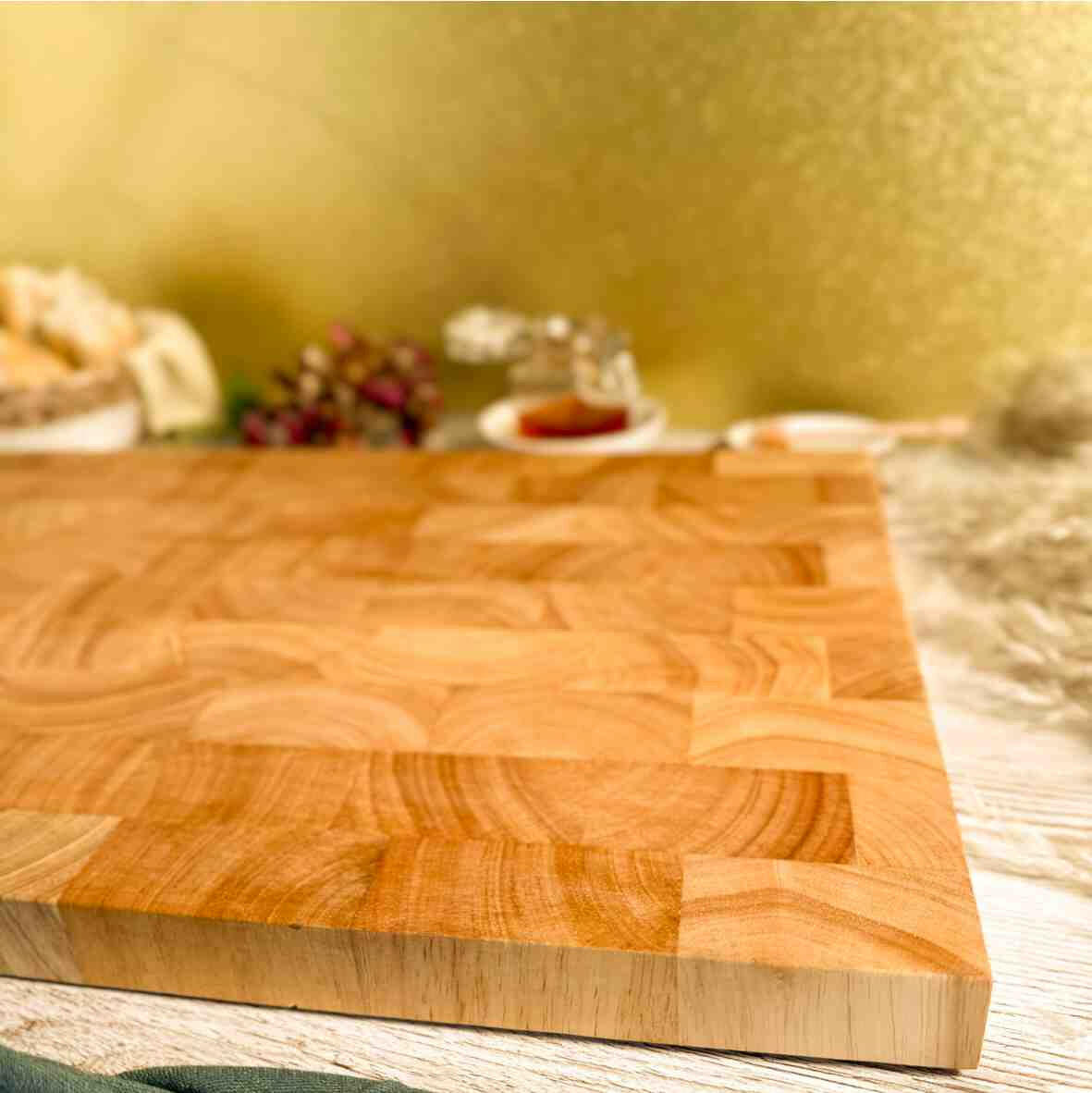 Personalisiertes Schneidebrett Stirnholz Frohe Weihnachten extragroß.