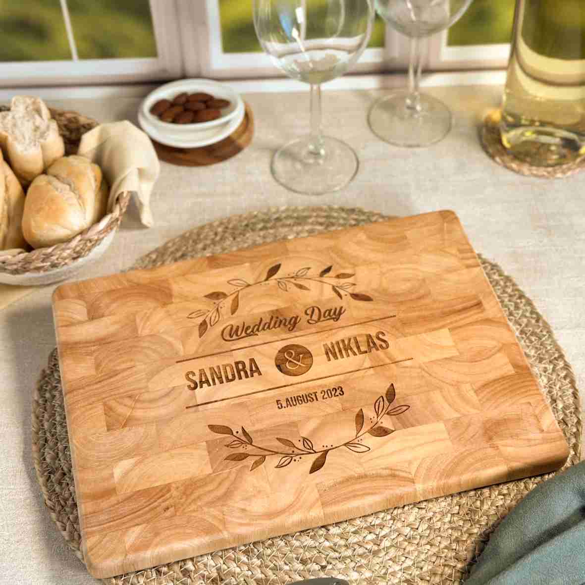 Graviertes Schneidebrett Hochzeit Geschenk