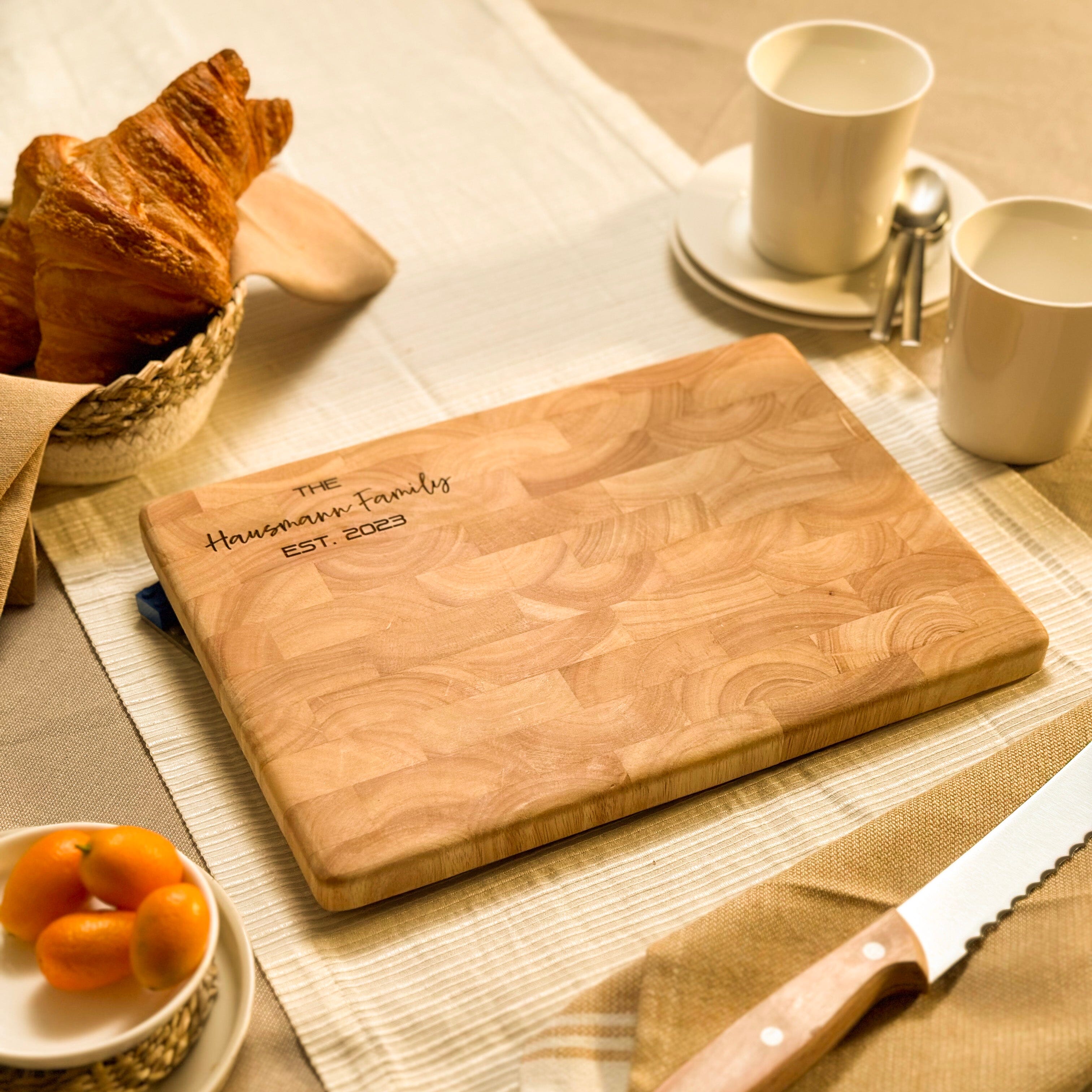 Schneidebrett Stirnholz Family zur Hochzeit Rhein-Druck